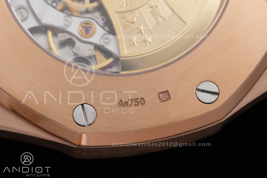 Royal Oak 41mm 15400 RG ZF 1:1 Best Edition White Textured Dial on RG Bracelet V2 SA3120 Super Clone