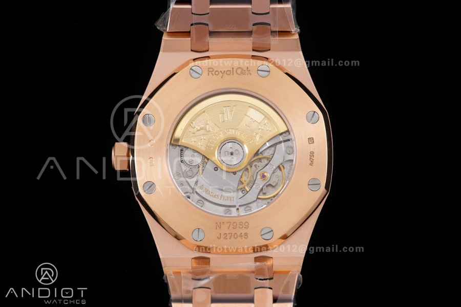 Royal Oak 41mm 15400 RG ZF 1:1 Best Edition White Textured Dial on RG Bracelet V2 SA3120 Super Clone