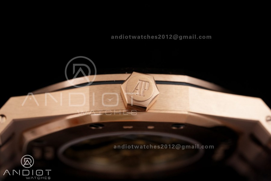 Royal Oak 41mm 15400 RG ZF 1:1 Best Edition Blue Textured Dial on RG Bracelet V2 SA3120 Super Clone