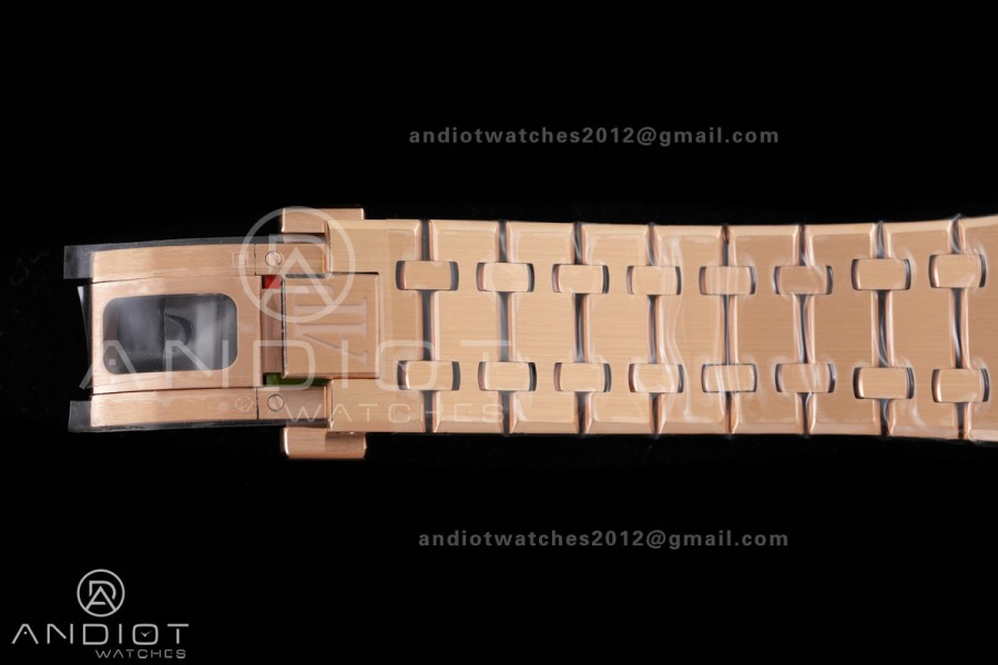 Royal Oak 41mm 15400 RG ZF 1:1 Best Edition Blue Textured Dial on RG Bracelet V2 SA3120 Super Clone