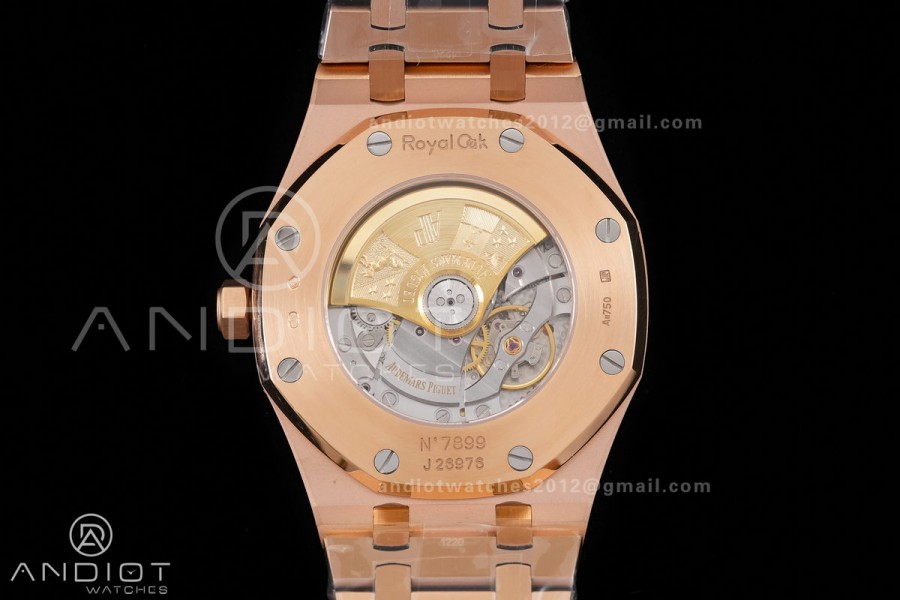 Royal Oak 41mm 15400 RG ZF 1:1 Best Edition Blue Textured Dial on RG Bracelet V2 SA3120 Super Clone