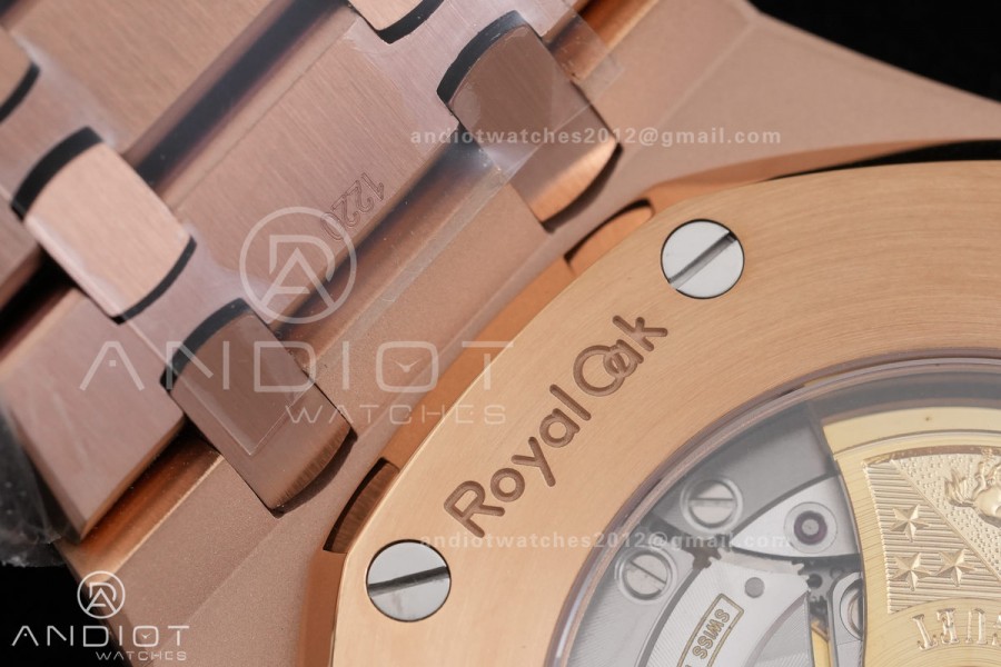 Royal Oak 41mm 15400 RG ZF 1:1 Best Edition Black Textured Dial on RG Bracelet V2 SA3120 Super Clone