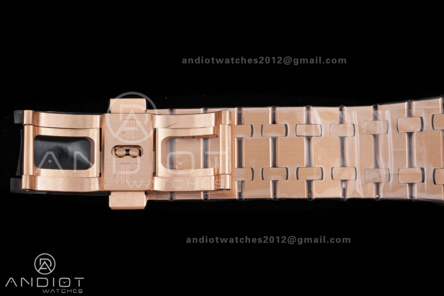 Royal Oak 41mm 15400 RG ZF 1:1 Best Edition Black Textured Dial on RG Bracelet V2 SA3120 Super Clone
