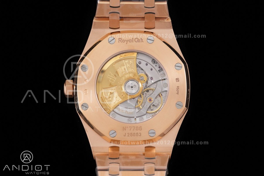 Royal Oak 41mm 15400 RG ZF 1:1 Best Edition Black Textured Dial on RG Bracelet V2 SA3120 Super Clone