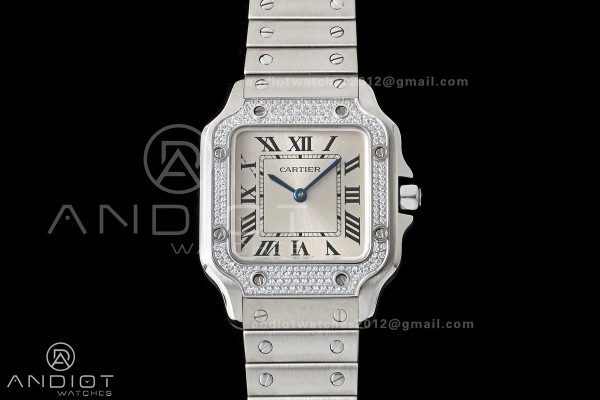 Santos de Cartier 27mm SS AF 1:1 Best Edition Diam...