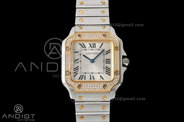 Santos de Cartier 27mm SS/YG AF 1:1 Best Edition S...