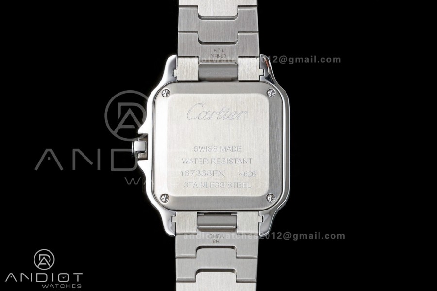 Santos de Cartier 27mm SS/YG AF 1:1 Best Edition Silver Dial Diamond Bezel On SS/YG SmartLinks Bracelet Ronda Quartz