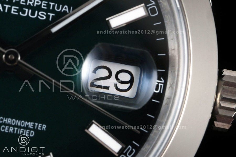 DateJust 41 126300 904L SS ARF 1:1 Best Edition Green Textured Stick Dial on Oyster Bracelet DD3235