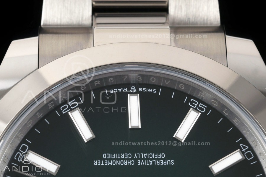 DateJust 41 126300 904L SS ARF 1:1 Best Edition Green Textured Stick Dial on Oyster Bracelet DD3235