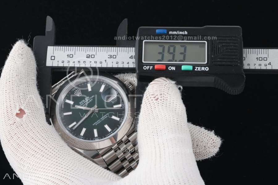 DateJust 41 126300 904L SS ARF 1:1 Best Edition Green Textured Stick Dial on Jubilee Bracelet DD3235