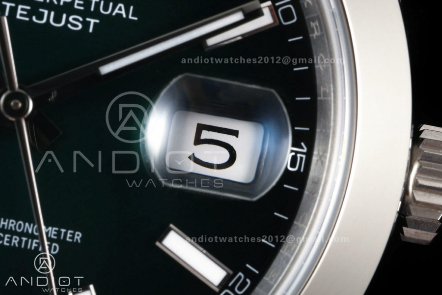 DateJust 41 126300 904L SS ARF 1:1 Best Edition Green Textured Stick Dial on Jubilee Bracelet DD3235