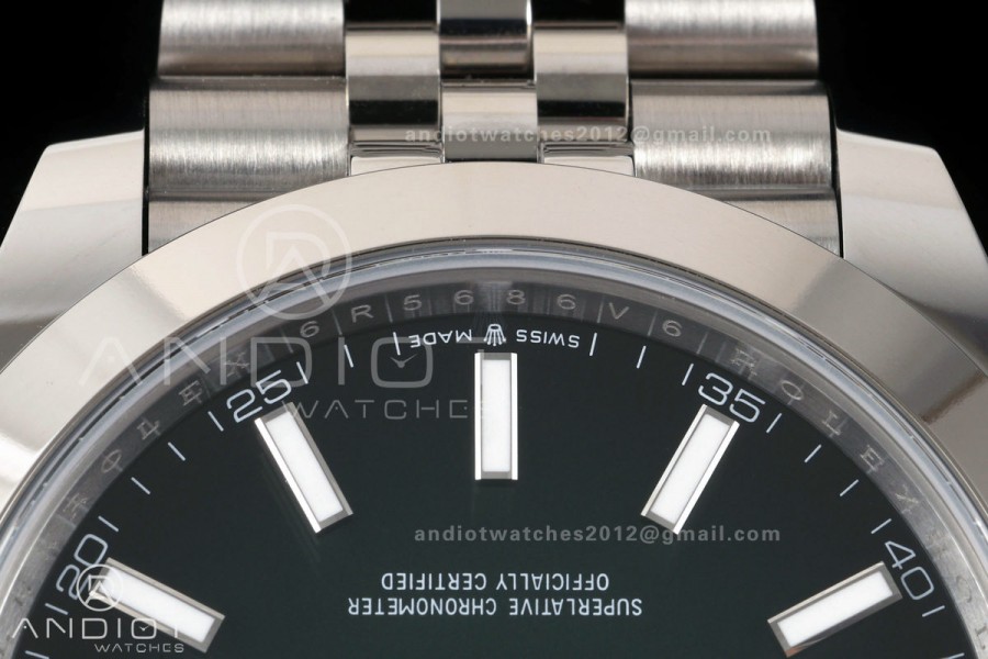 DateJust 41 126300 904L SS ARF 1:1 Best Edition Green Textured Stick Dial on Jubilee Bracelet DD3235