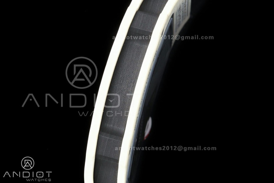 AVF RM67-02 Warm White NTPT Red/Blue/White Skeleton Dial on Blue Elastic Strap CRMA7 Clone V3