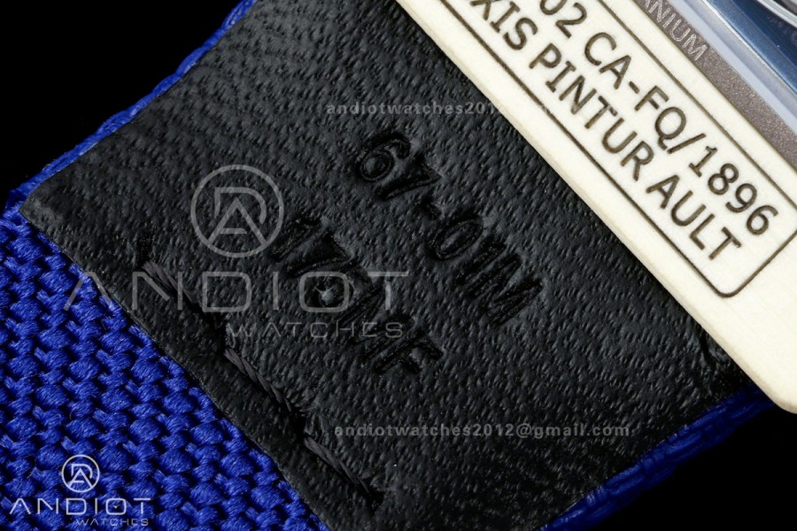 AVF RM67-02 Warm White NTPT Red/Blue/White Skeleton Dial on Blue Elastic Strap CRMA7 Clone V3