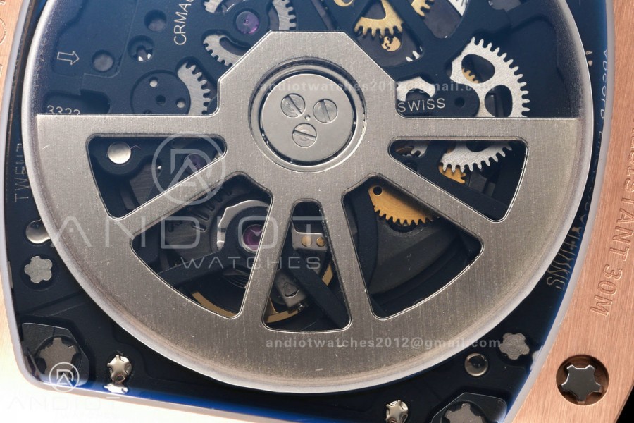 AVF RM67-01 RG Skeleton Dial on Black Rubber Strap CRMA6 Clone