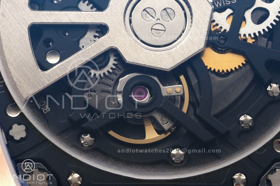 AVF RM67-01 RG Skeleton Dial on Black Rubber Strap CRMA6 Clone
