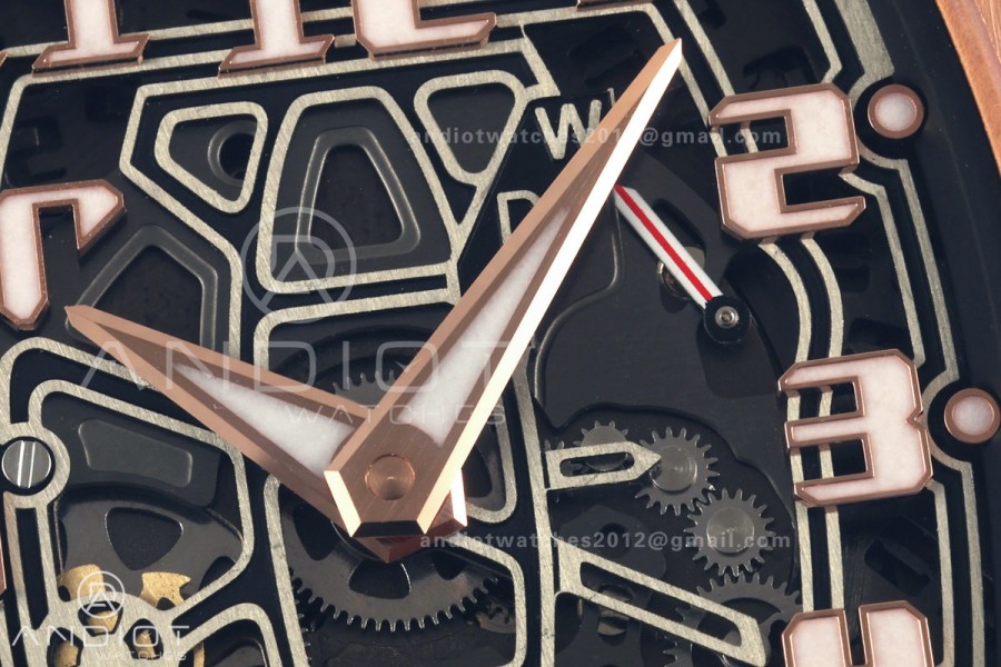 AVF RM67-01 RG Skeleton Dial on Black Rubber Strap CRMA6 Clone