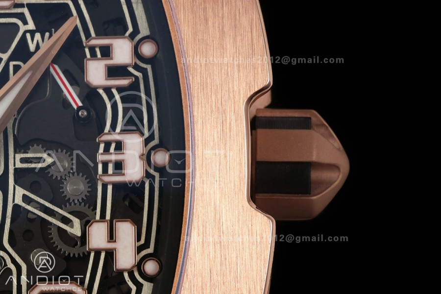AVF RM67-01 RG Skeleton Dial on Black Rubber Strap CRMA6 Clone