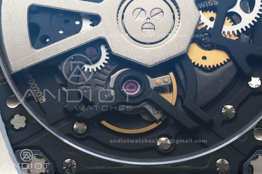 AVF RM67-01 Titanium Skeleton Dial on Black Rubber Strap CRMA6 Clone