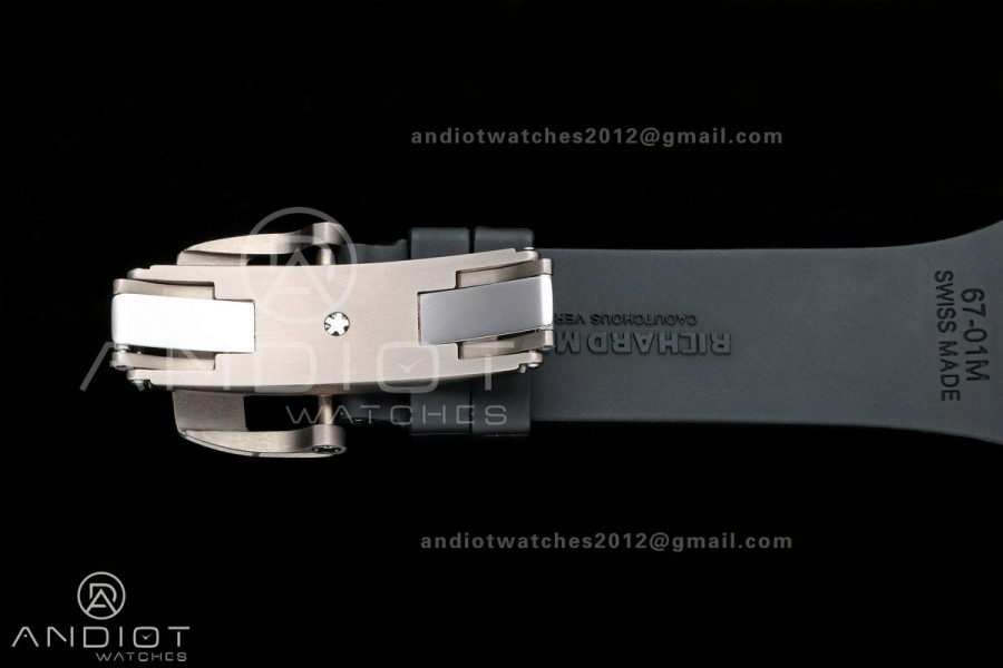 AVF RM67-01 Titanium Skeleton Dial on Black Rubber Strap CRMA6 Clone