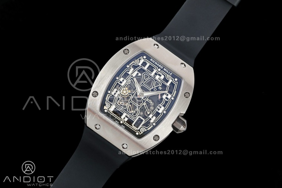 AVF RM67-01 Titanium Skeleton Dial on Black Rubber Strap CRMA6 Clone