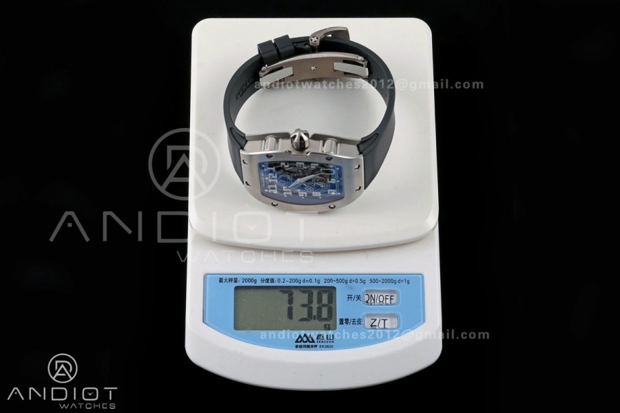 AVF RM67-01 Titanium Skeleton Dial on Black Rubber Strap CRMA6 Clone