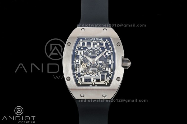 AVF RM67-01 Titanium Skeleton Dial on Black Rubber Strap CRMA6 Clone