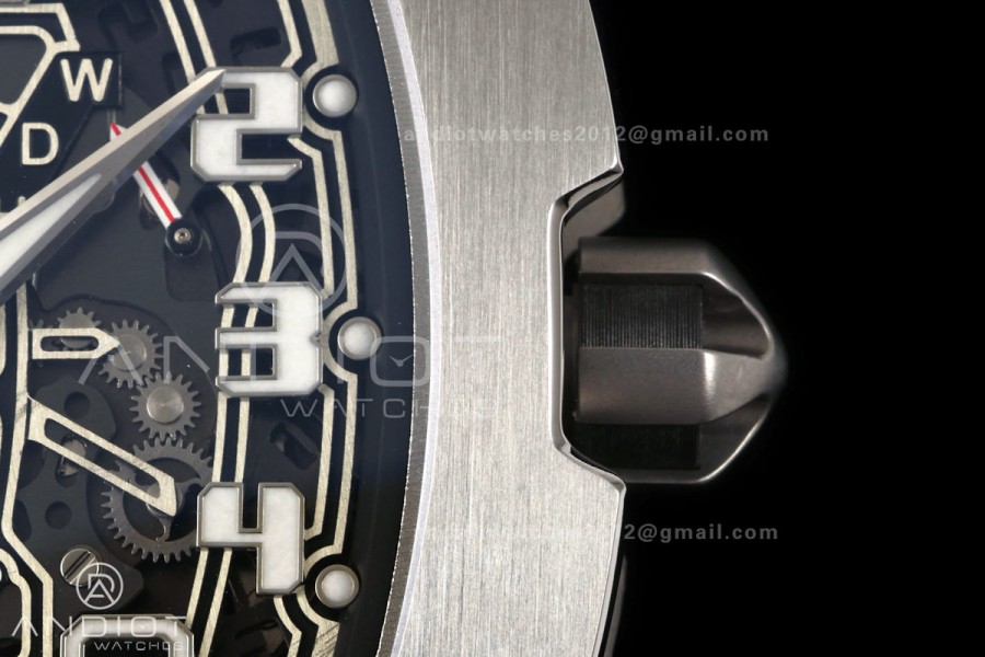 AVF RM67-01 Titanium Skeleton Dial on Black Rubber Strap CRMA6 Clone