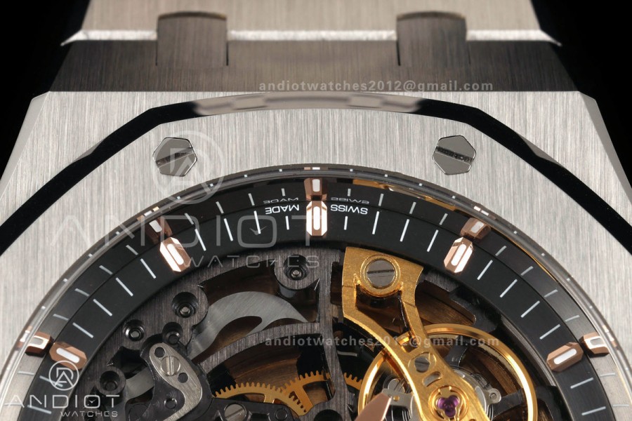 Royal Oak 41mm Openworked 15407 SS DDF 1:1 Best Edition on SS Bracelet SA3132 Double Balance Wheels