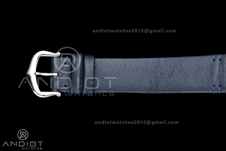Santos De Cartier DRF 27mm SS/LE Silver Dial Leather Strap Quartz