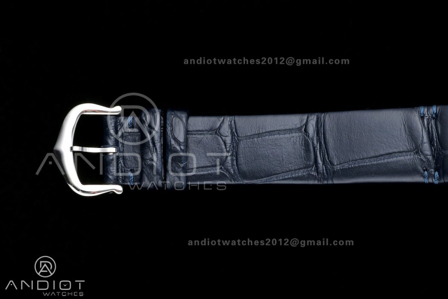 Santos De Cartier DRF 27mm SS/LE Silver Dial Alligator Leather Strap Quartz