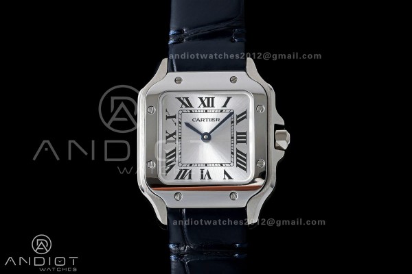 Santos De Cartier DRF 27mm SS/LE Silver Dial Allig...