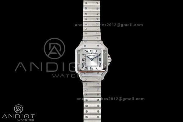 Santos de Cartier 27mm SS DRF 1:1 Best Edition Sil...