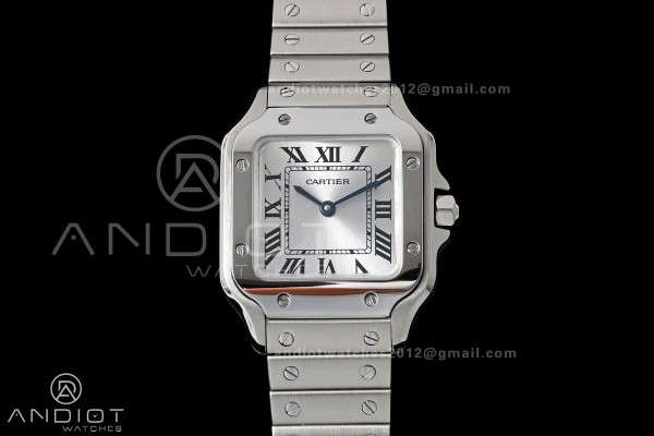 Santos de Cartier 27mm SS DRF 1:1 Best Edition Sil...