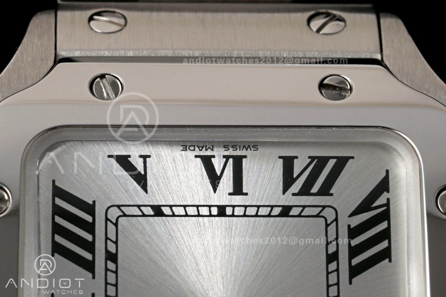 Santos de Cartier 27mm SS DRF 1:1 Best Edition Silver Dial On SS SmartLinks Bracelet Ronda Quartz