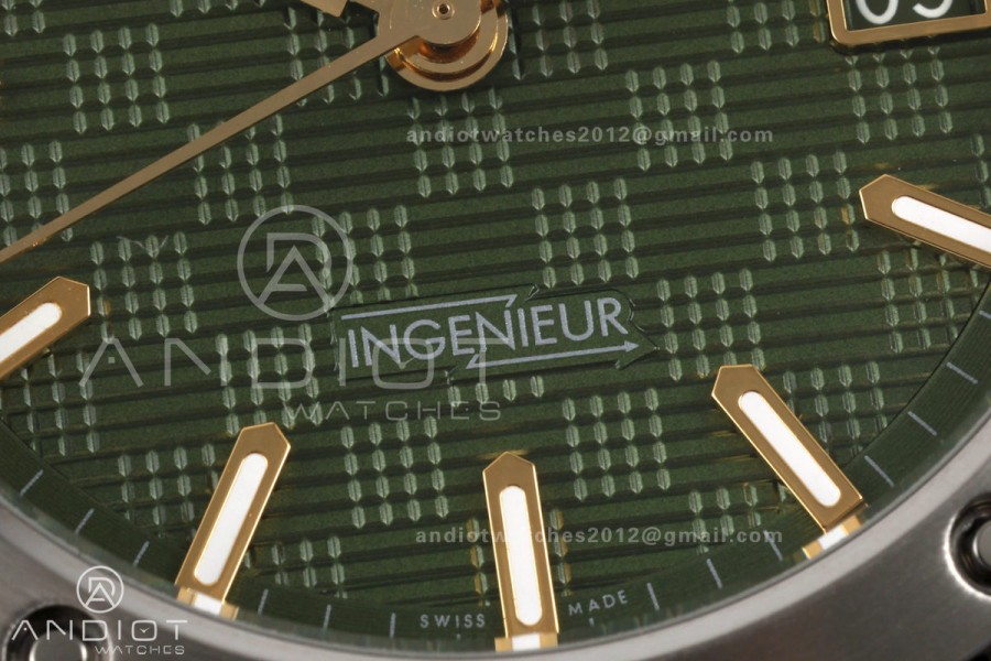 Ingenieur Automatic 40 SS MZF 1:1 Best Edition Green/YG Dial on SS Bracelet A2892