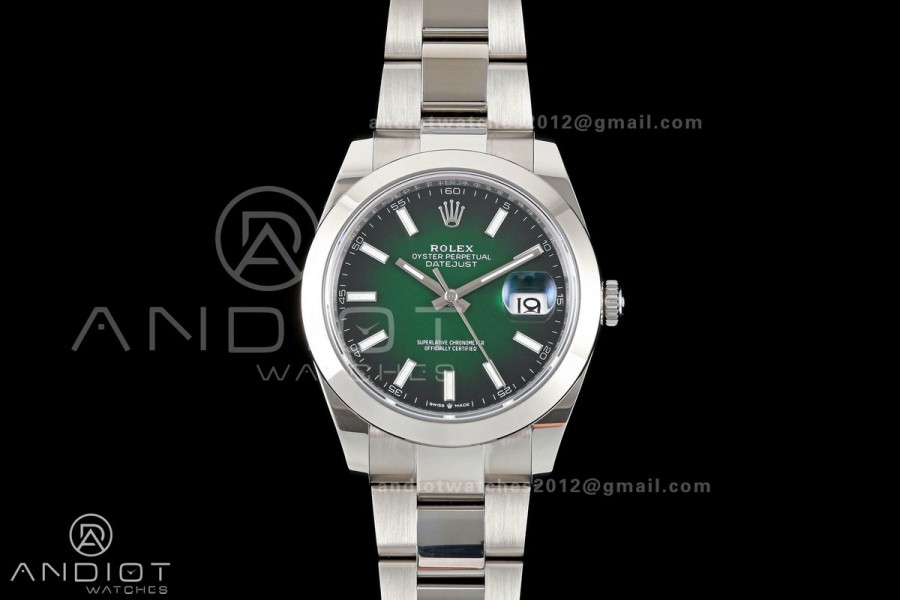 DateJust 41 126300 SEEK 1:1 Best Edition 904L Steel Green Ombre Dial on Oyster Bracelet VR3235