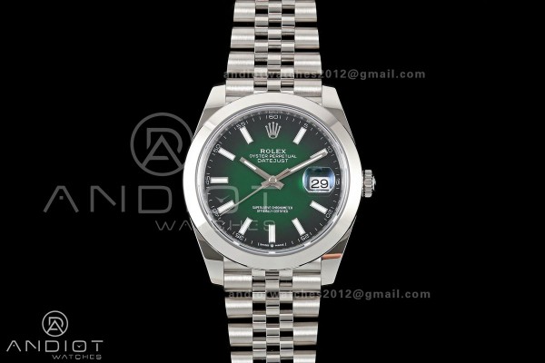 DateJust 41 126300 SEEK 1:1 Best Edition 904L Steel Green Ombre Dial on Jubilee Bracelet VR3235