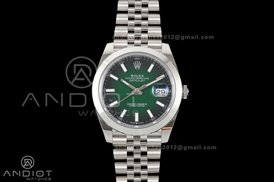 DateJust 41 126300 SEEK 1:1 Best Edition 904L Steel Green Ombre Dial on Jubilee Bracelet VR3235