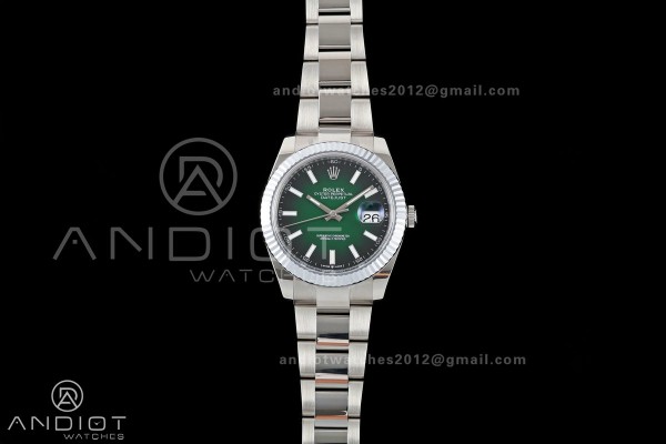 DateJust 41 126334 SEEK 1:1 Best Edition 904L Steel Green Ombre Dial on Oyster Bracelet VR3235