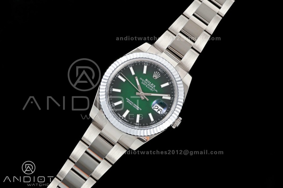 DateJust 41 126334 SEEK 1:1 Best Edition 904L Steel Green Ombre Dial on Oyster Bracelet VR3235
