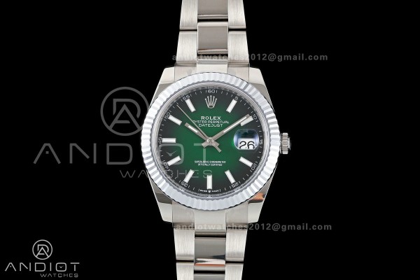 DateJust 41 126334 SEEK 1:1 Best Edition 904L Steel Green Ombre Dial on Oyster Bracelet VR3235