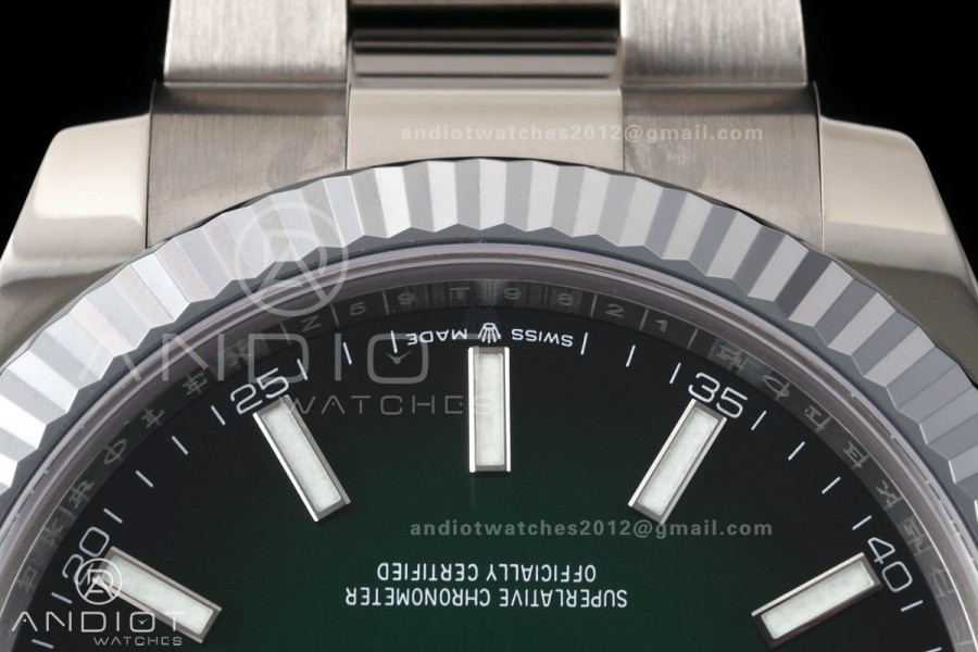 DateJust 41 126334 SEEK 1:1 Best Edition 904L Steel Green Ombre Dial on Oyster Bracelet VR3235