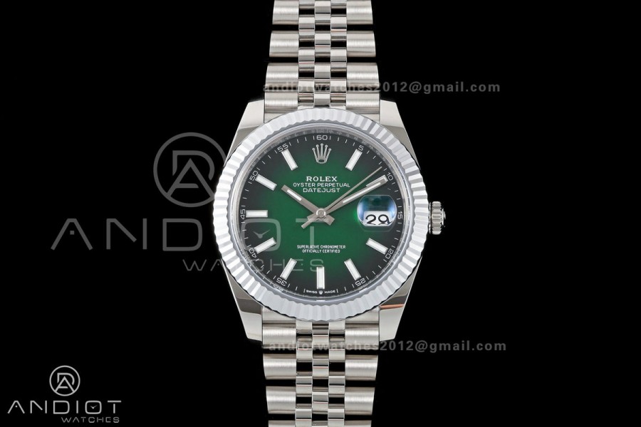 DateJust 41 126334 SEEK 1:1 Best Edition 904L Steel Green Ombre Dial on Jubilee Bracelet VR3235