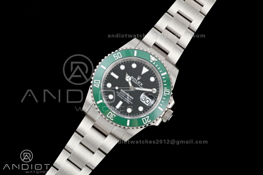 Submariner 41mm 126610 LV Kermit QF 1:1 Best Edition 904L SS Case and Bracelet JH3285 (Free Sprung)
