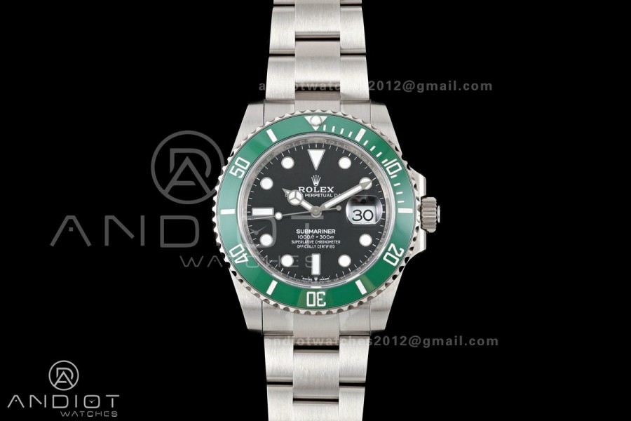 Submariner 41mm 126610 LV Kermit QF 1:1 Best Edition 904L SS Case and Bracelet JH3285 (Free Sprung)