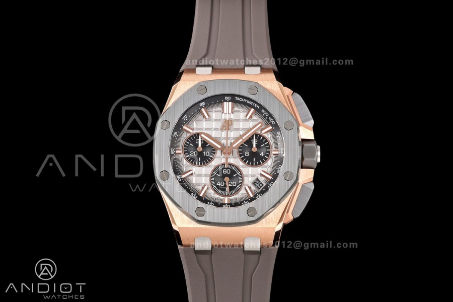 Royal Oak Offshore 26420OI RG Titanium Bezel DDF 1:1 Best Edition Gray/Black Dial on Gray Rubber Strap DD4401 Super Clone