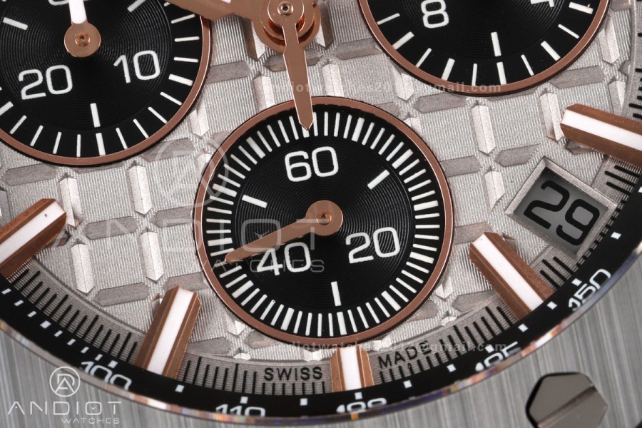 Royal Oak Offshore 26420OI RG Titanium Bezel DDF 1:1 Best Edition Gray/Black Dial on Gray Rubber Strap DD4401 Super Clone