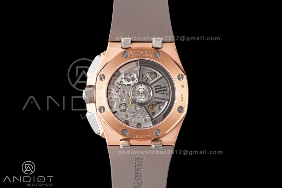 Royal Oak Offshore 26420OI RG Titanium Bezel DDF 1:1 Best Edition Gray/Black Dial on Gray Rubber Strap DD4401 Super Clone