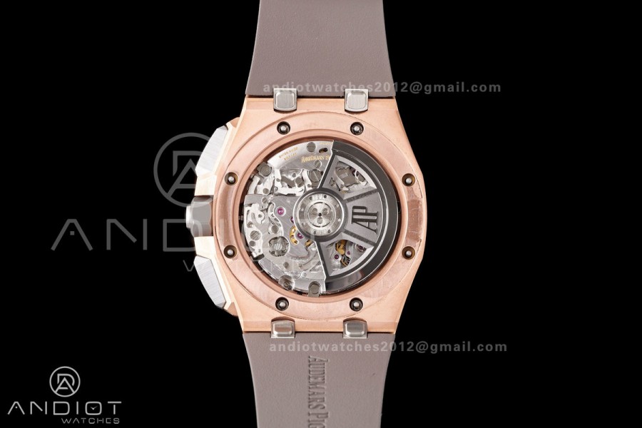 Royal Oak Offshore 26420OI RG Titanium Bezel DDF 1:1 Best Edition Gray/Black Dial on Gray Rubber Strap DD4401 Super Clone